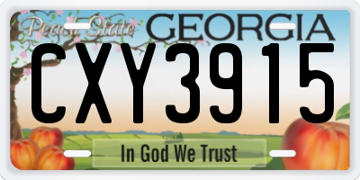 GA license plate CXY3915