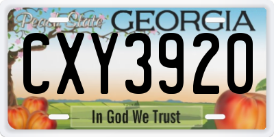 GA license plate CXY3920