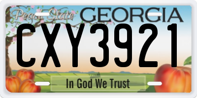 GA license plate CXY3921