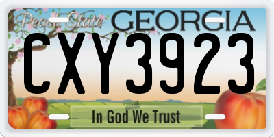 GA license plate CXY3923