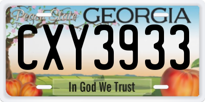 GA license plate CXY3933