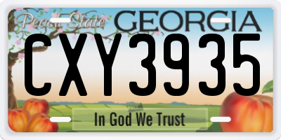 GA license plate CXY3935