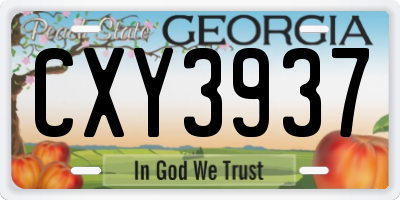 GA license plate CXY3937