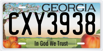 GA license plate CXY3938