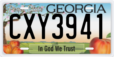 GA license plate CXY3941