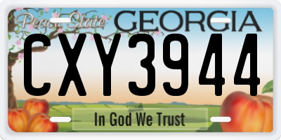 GA license plate CXY3944