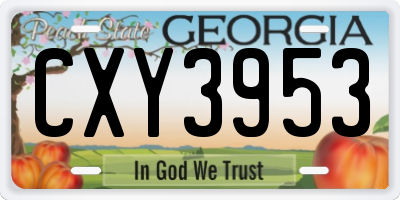 GA license plate CXY3953