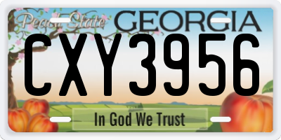 GA license plate CXY3956