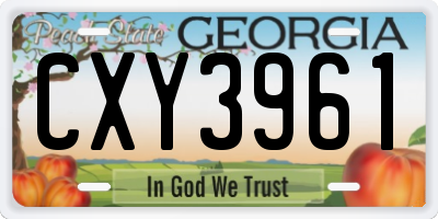 GA license plate CXY3961