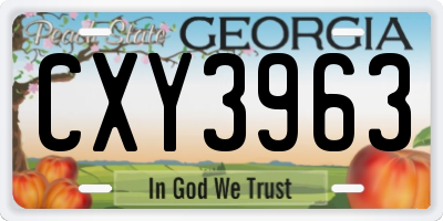 GA license plate CXY3963