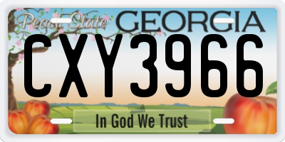 GA license plate CXY3966