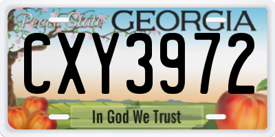 GA license plate CXY3972