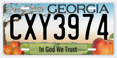GA license plate CXY3974