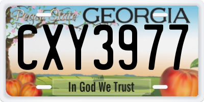 GA license plate CXY3977