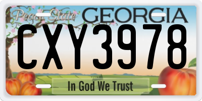 GA license plate CXY3978