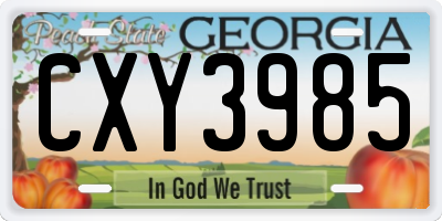 GA license plate CXY3985