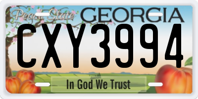 GA license plate CXY3994