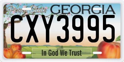 GA license plate CXY3995