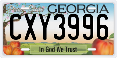 GA license plate CXY3996
