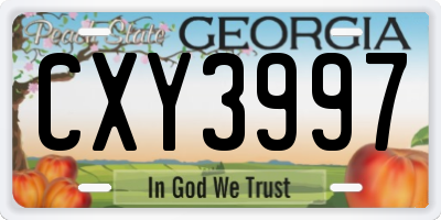 GA license plate CXY3997