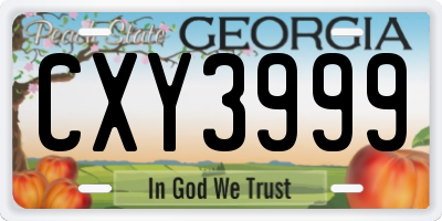 GA license plate CXY3999