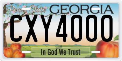 GA license plate CXY4000