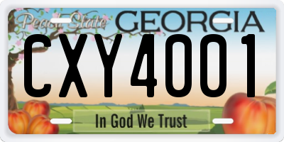 GA license plate CXY4001