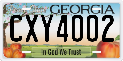 GA license plate CXY4002