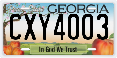 GA license plate CXY4003