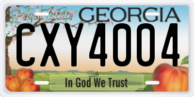 GA license plate CXY4004