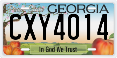 GA license plate CXY4014