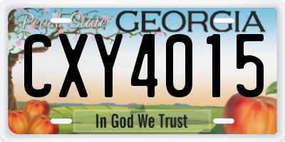 GA license plate CXY4015