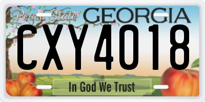GA license plate CXY4018