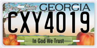 GA license plate CXY4019