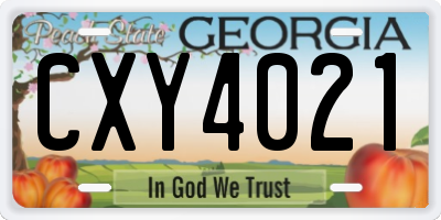 GA license plate CXY4021