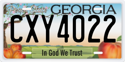 GA license plate CXY4022