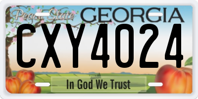 GA license plate CXY4024