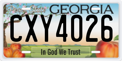 GA license plate CXY4026