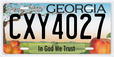 GA license plate CXY4027