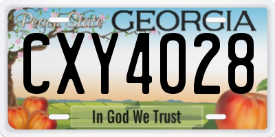 GA license plate CXY4028