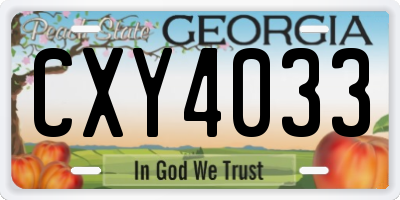 GA license plate CXY4033