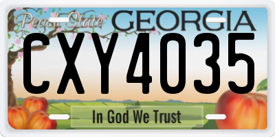 GA license plate CXY4035