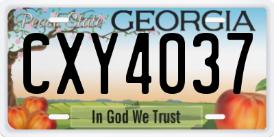 GA license plate CXY4037