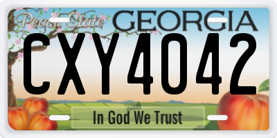 GA license plate CXY4042