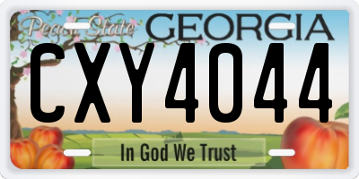 GA license plate CXY4044