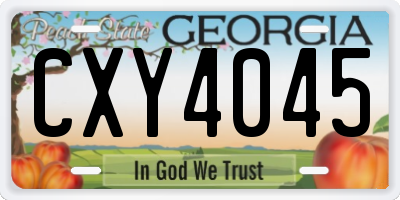 GA license plate CXY4045