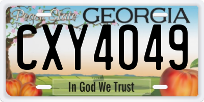 GA license plate CXY4049