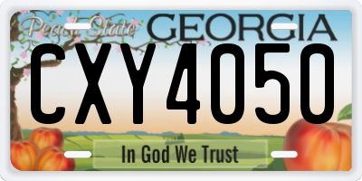 GA license plate CXY4050