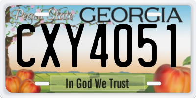 GA license plate CXY4051
