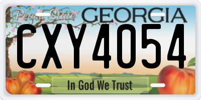 GA license plate CXY4054